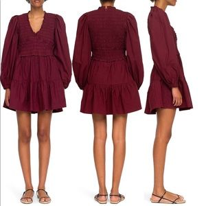 NWOT Sea NY Burgundy Gaia Mini Dress